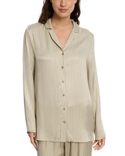 Hanro Button Front Pajama Shirt In Brown