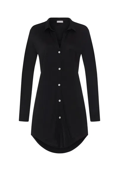 Hanro Carrie Boyfriend Sleep Shirt In Black