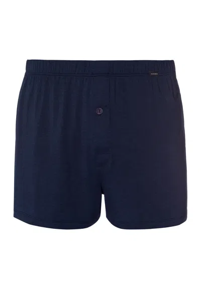Hanro Casuals Single Jersey Boxer With Button Fly In Blue