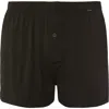 Hanro Casuals Single Jersey Boxers With Button Fly In Black