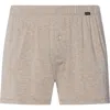 Hanro Casuals Single Jersey Boxers With Button Fly In Brown