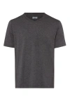 Hanro Casuals Soft V-neck T-shirt In Caviar
