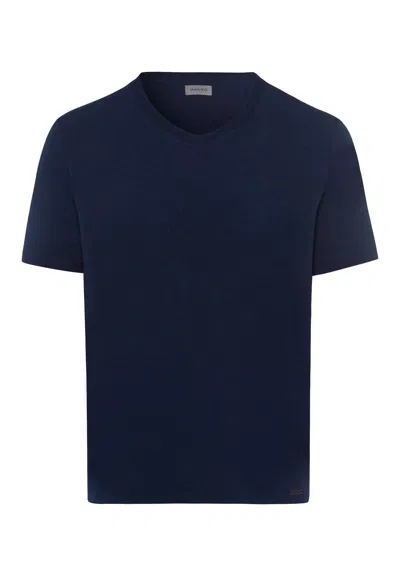 Hanro Casuals Soft V-neck T-shirt In Blue