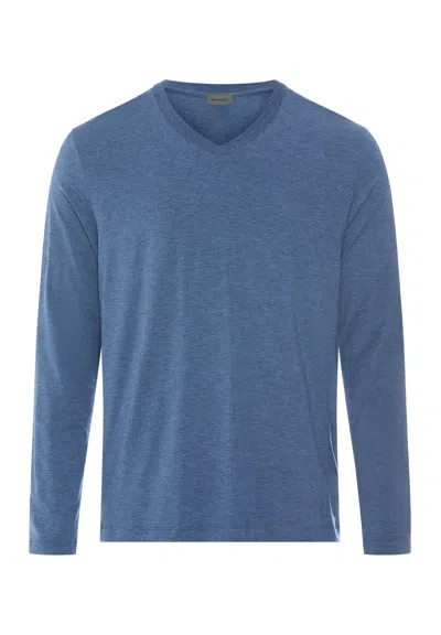 Hanro Casuals V-neck Top In Blue