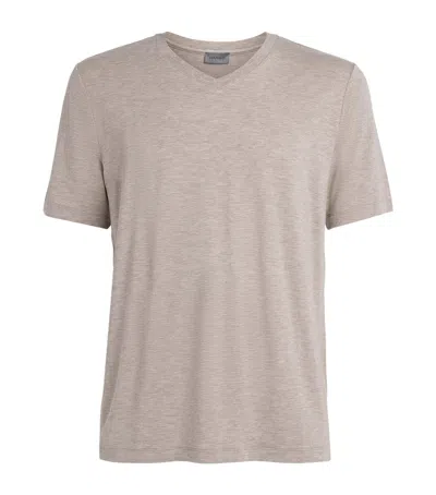 Hanro Casuals V-neck T-shirt In Neutral