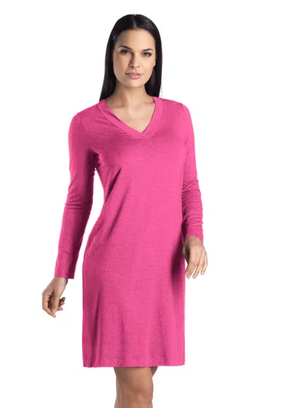 Hanro Champagne V-neck Nightgown In Pink