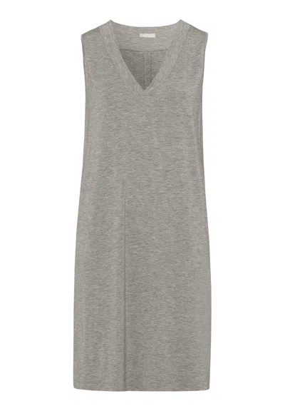 Hanro Champagne V-neck Tank Nightgown In Gray