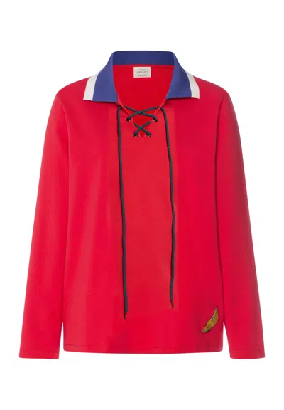 Hanro Charlotte Adam X  Cotton Blend Lace-up Collared Shirt In Multi