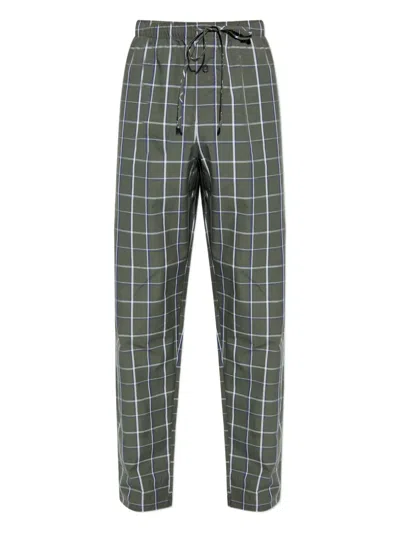 Hanro Checked Drawstring Pyjama In Green
