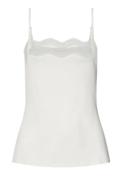 Hanro Cira Scalloped Lace Camisole In White