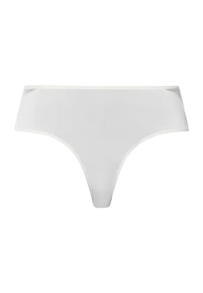 Hanro Cira Scalloped Lace High Cut Briefs In White