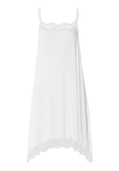 Hanro Cira Scalloped Lace Tencel™ Chemise In White