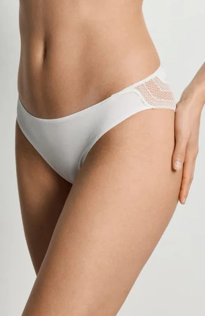 Hanro Cira Tulle Lace Trim Bikini In White