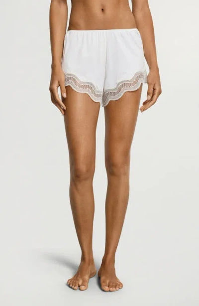 Hanro Cira Tulle Lace Trim Knickers In White