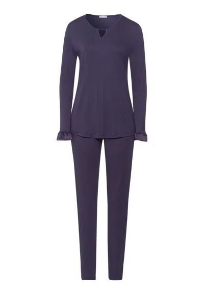 Hanro Claire Tencel™ And Cotton Pajama Set In Blue