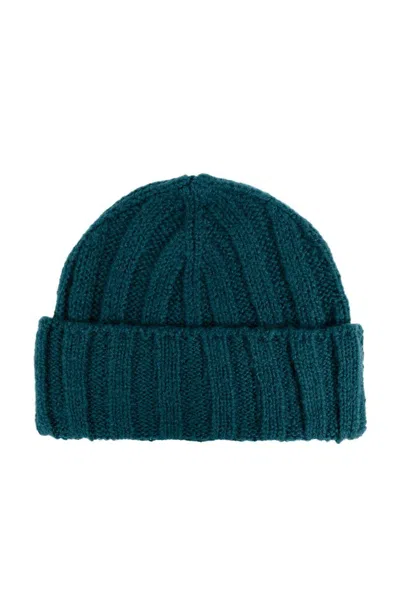 Hanro Ribbed-knit Beanie In Blue