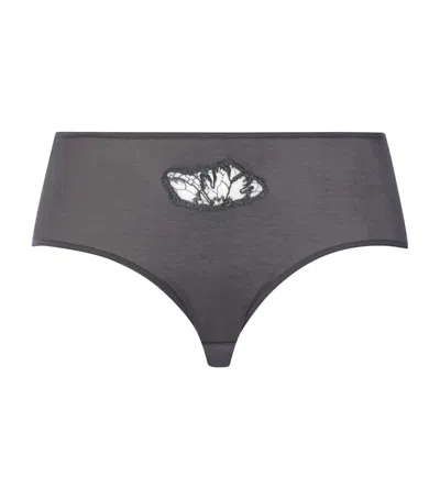 Hanro Cotton Belen Midi Briefs In Grey