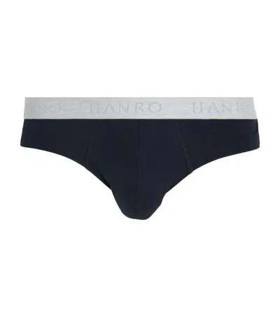 Hanro Cotton-blend Essentials Briefs In Black