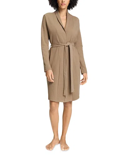 Hanro Cotton Blend Knit Robe In Gray