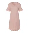 Hanro Cotton-blend Short-sleeve Claire Nightdress In Pink