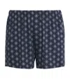 Hanro Patterned Cotton Boxers In Blue