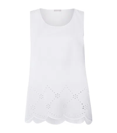 Hanro Cotton Broderie Anglaise Tank Top In White