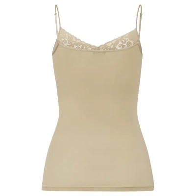 Hanro Cotton Camisole Top In Green