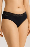 Hanro Cotton Delight Lace-trim High-cut Briefs In Black