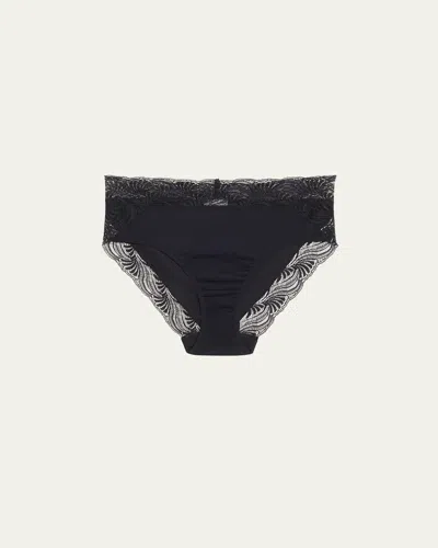 Hanro Cotton Delight Lace-trim High-cut Briefs In Black