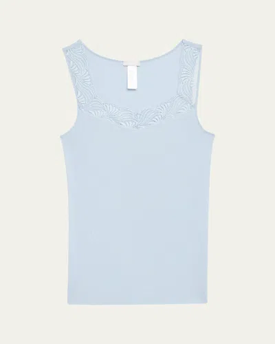 Hanro Cotton Delight Lace-trim Tank Top