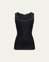 Hanro Cotton Delight Lace-trim Tank Top In Black