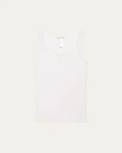 Hanro Cotton Delight Lace-trim Tank Top In White