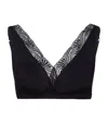Hanro Cotton Lace Wire-free Bra In Black