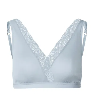 Hanro Cotton Delight Soft Cup Bra In Blue