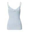 Hanro Cotton Delight Spaghetti Tank Top In Blue
