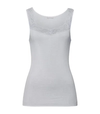 Hanro Cotton Delight Tank Top In Blue
