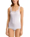 Hanro Cotton Delight Lace-trim Tank Top In White