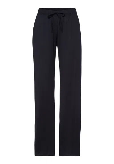 Hanro Cotton Deluxe Cotton Drawstring Pants In Black