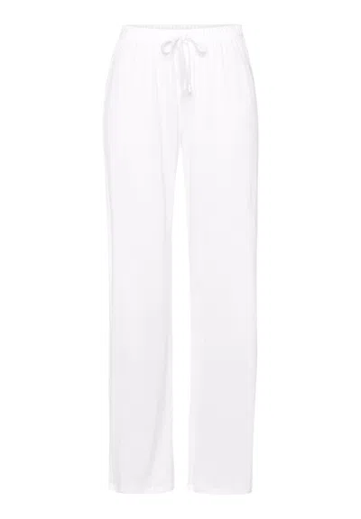 Hanro Cotton Deluxe Cotton Drawstring Pants In White
