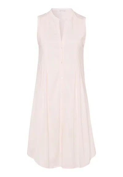 Hanro Cotton Deluxe Cotton Tank Sleep Shirt In Pink