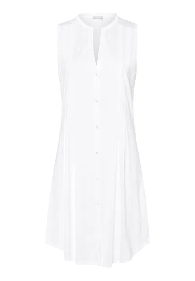Hanro Cotton Deluxe Cotton Tank Sleep Shirt In White