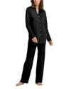 Hanro Cotton Deluxe Long Pajama Set In Black