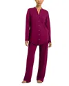Hanro Cotton Deluxe Pajamas In Deep Poppy