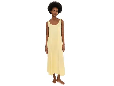 Hanro Cotton Deluxe Long Tank Nightgown Women's Pajama Vanilla Highlight: Lg In Yellow
