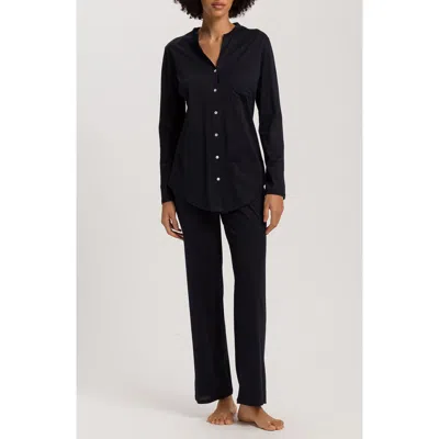 Hanro Cotton Deluxe Pajamas In Black