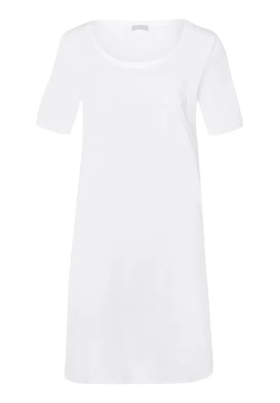 Hanro Cotton Deluxe Short-sleeve Big Sleepshirt In White