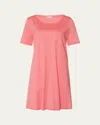 Hanro Cotton Deluxe Short-sleeve Big Sleepshirt In Pink