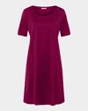 Hanro Cotton Deluxe Short-sleeve Big Sleepshirt In Deep Poppy