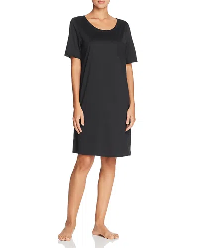Hanro Cotton Deluxe Sleepshirt In Black