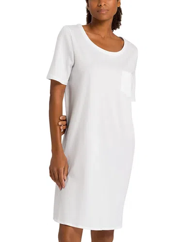 Hanro Cotton Deluxe Short-sleeve Big Sleepshirt In White